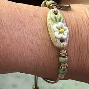 Ceramic clay floral bracelet